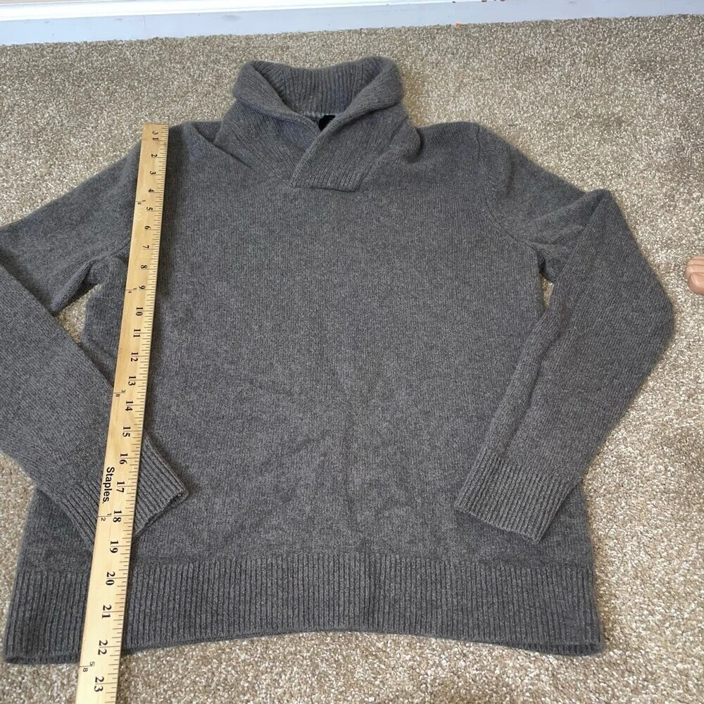 Banana Republic sweater gray Italian yarn cowl neck soft knit men's pullover MD